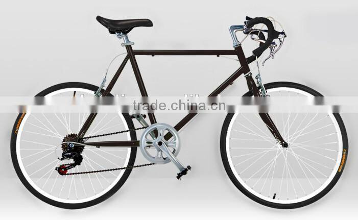 popular sale steel frame 24 inch 6 speed road bike made in China
