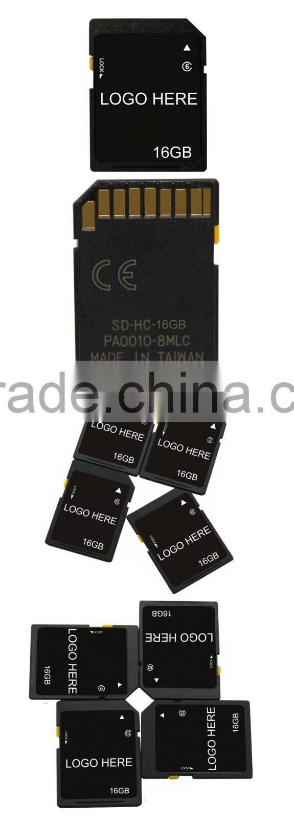 camera/car gps sd cards with Blister package by paypal OEM Brand LOGO sd flash card big size type 16GB Class6