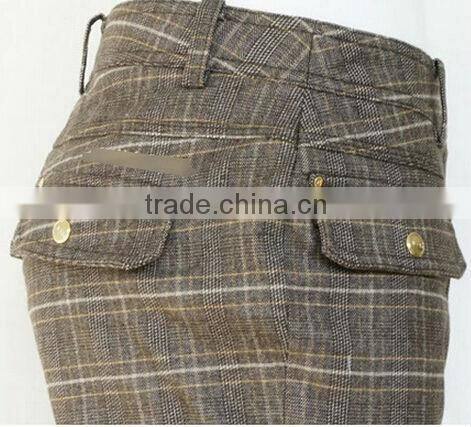 latest grid design custom made pants check pattern pants