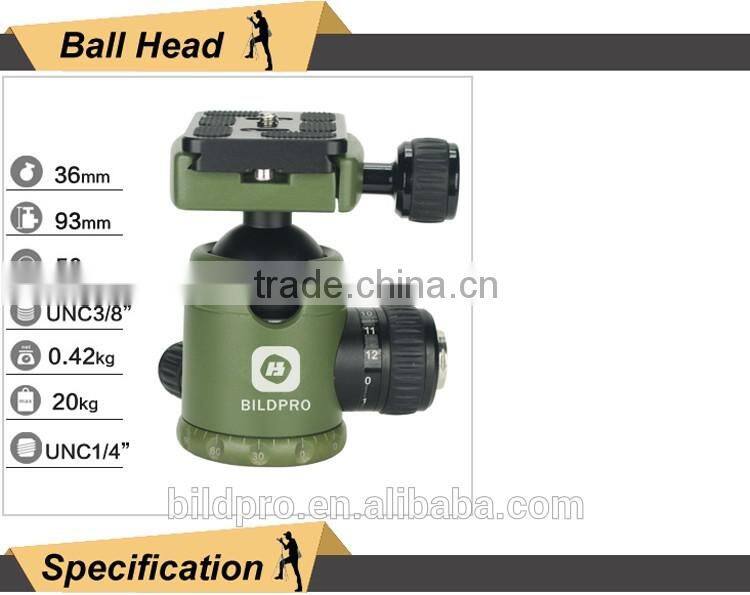 BILDPRO Factory Assembly Tripod Camera Composed Tripod Stand Aluminum and Carbon Fiber Available