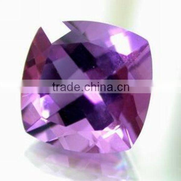 Hot seller purple glass princess cut cabochon gemstone