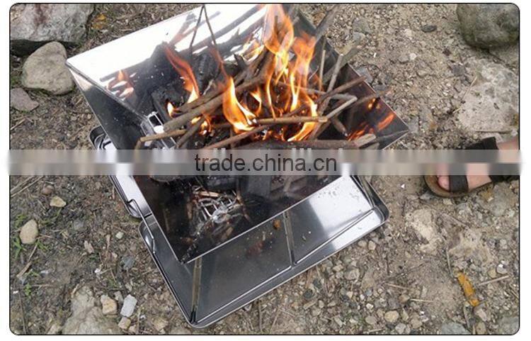 outdoor stainless steel foldable picnic BBQ carbon furnace