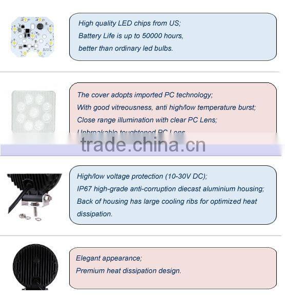 27W Round LED Work Light LED Car Light LED Work Lamp