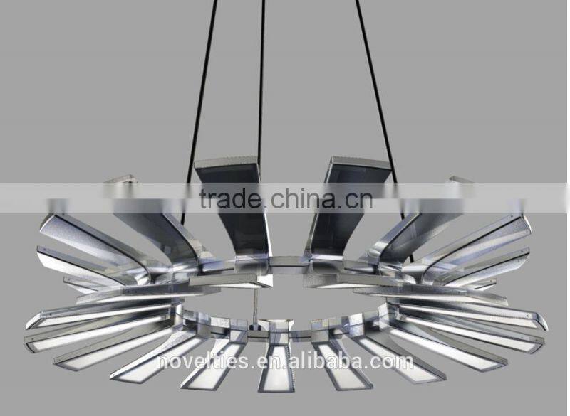 Trapezoidal LED Edge-lit Large Chandelier With Up and Down 30 Lighting Fixture