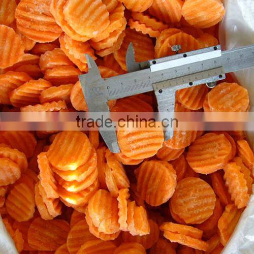 IQF frozen fresh Chinese carrot ctinkle slices