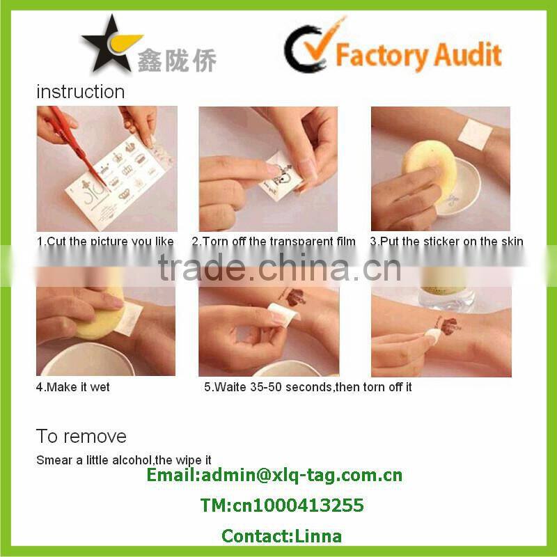 2014 New sexy water transfer body temporary tattoo sticker