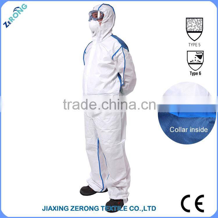 Type 5 Type 6 SF material factory coverall unifrom disposable coverall suit