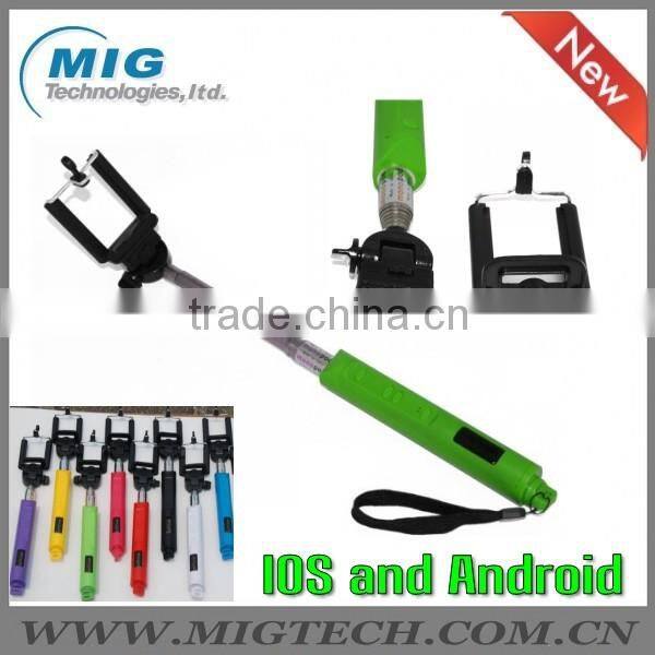 Extendable Handheld Selfie stick for camera & mobile phone, wireless bluetooth monopod for samsung for iphone