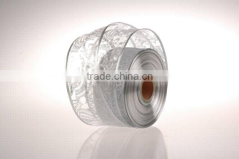 2014 New Design and Cheap Red Organza Chrismas Ribbon for Gift