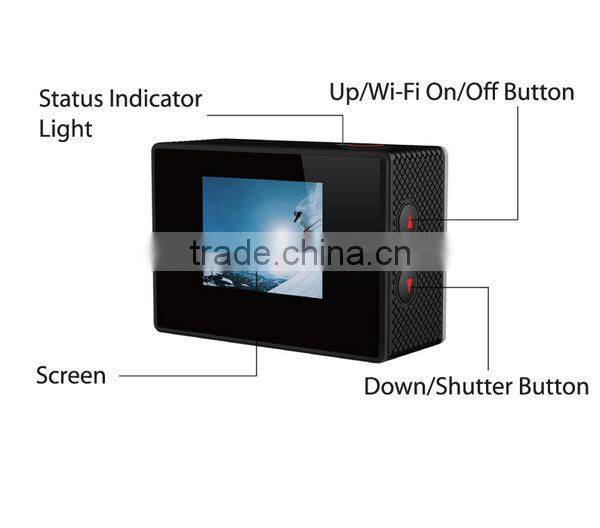 2014New!!! 1.5inch 1080p Wifi 170deg 30M waterproof professional sport camera for hiking