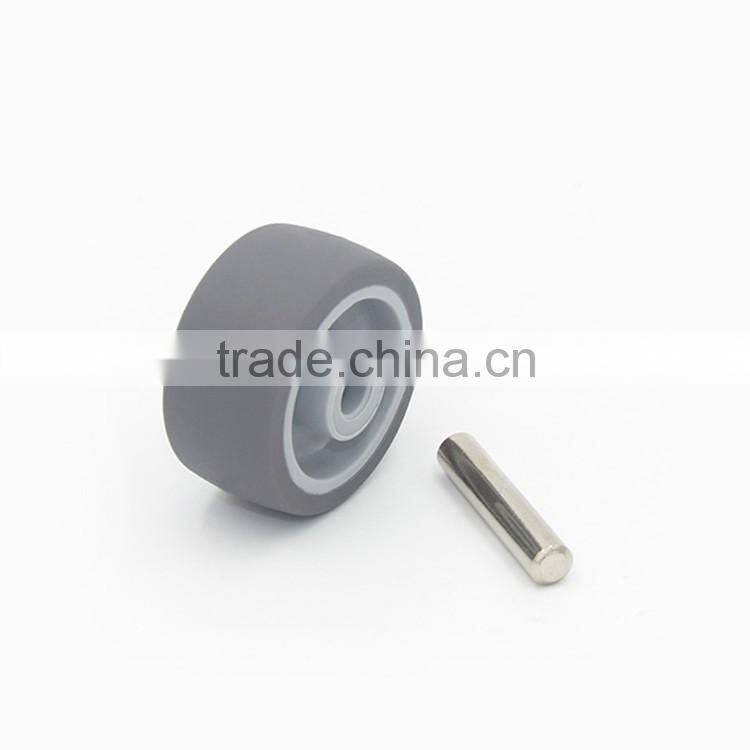 2016 newest durable 36.5mm grey TPU ball rubber caster wheels with shaft