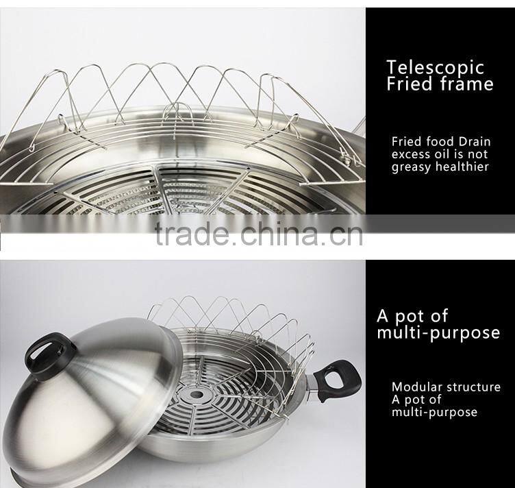 Allnice health high efficiency nonstick cookware metal stainless steel frying pan with sanding body double bakelite handle