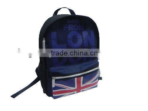 2016 new design heat transfer printing school backpack bag