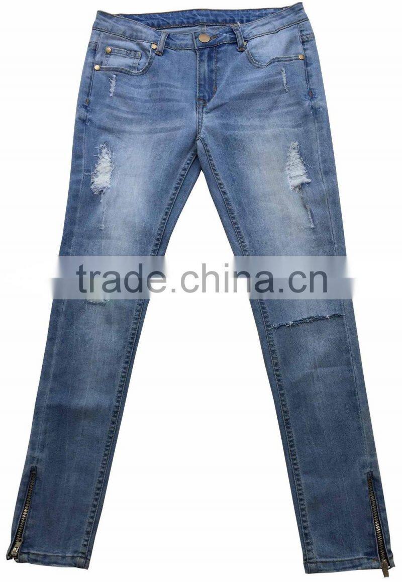 Adults lastest fashion ripped women skinny jeans high quality sexy women