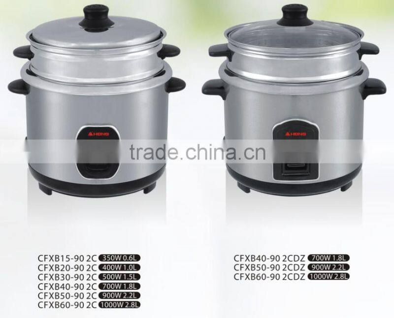 700W Stainless Steel Surface Rice Cooker and Food Steamer