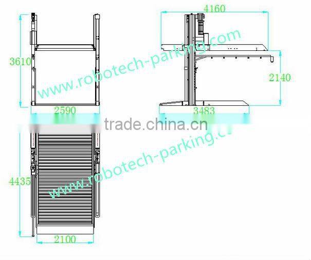 Two level two post car storage parking lift RP-7001