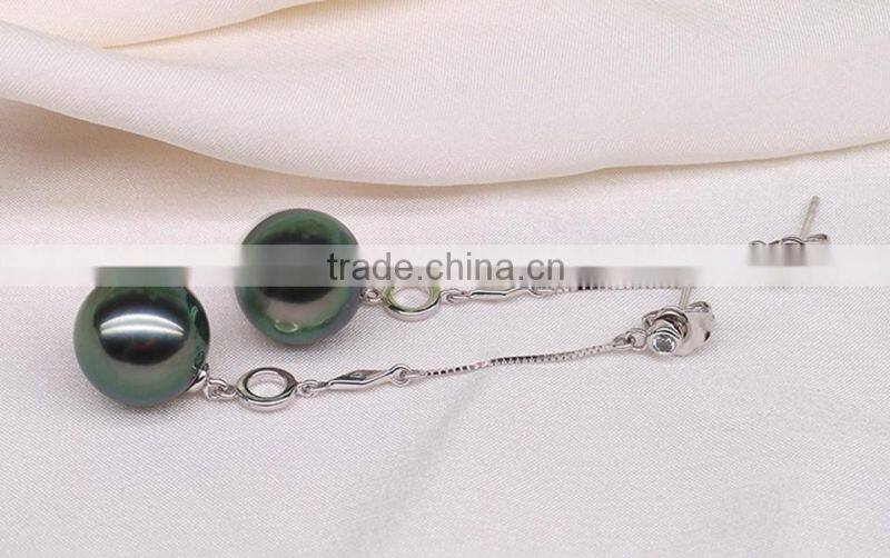 good design bridal jewelry 18k gold tahitian pearl drop earring for women