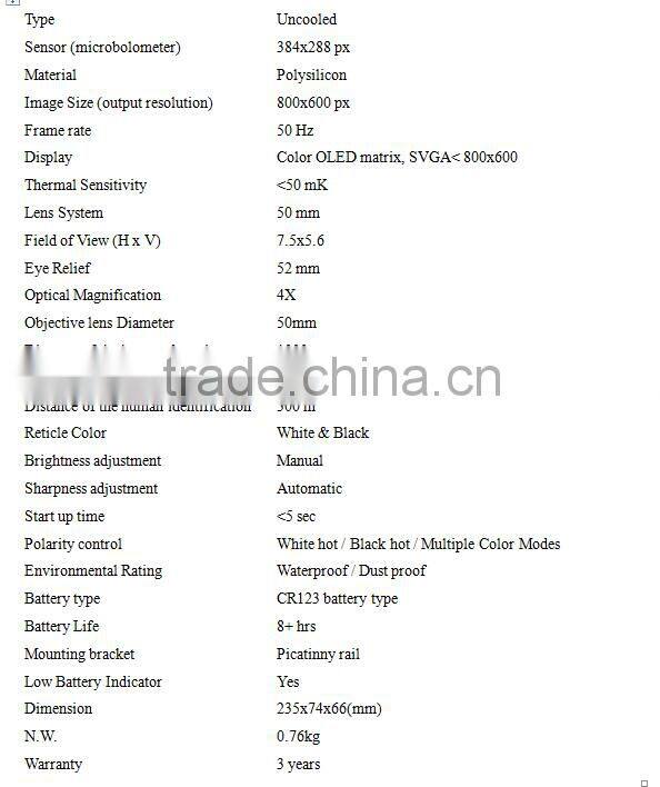 Thermal Image Weapon Sight/Night Rifle Scope For Military