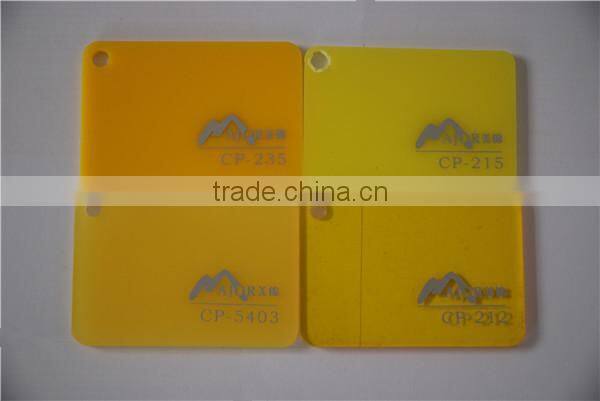 yellow color acrylic plexiglass sheet