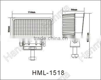 15W 4x4 rectangle truck led work light