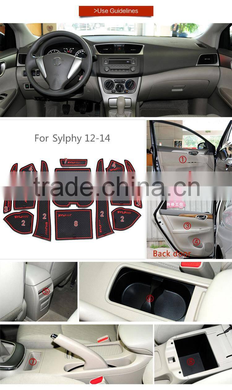 Fancy accessories car antiskid mat cup mat for Sylphy 2012-2014 16pcs/set