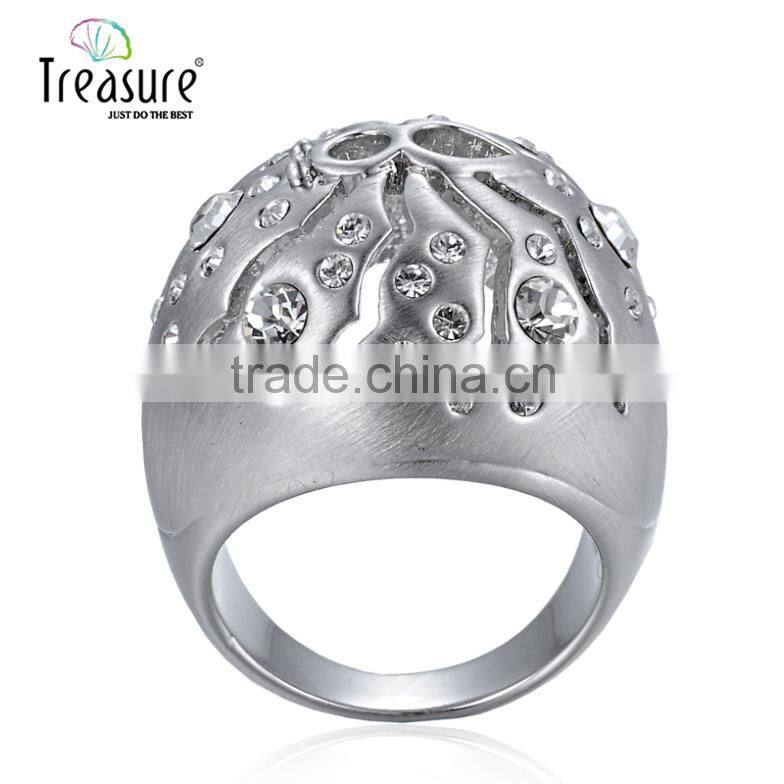 Treasure Factory 2015 new design rings silver jewelry hollow out spider shape set auger alloy ring
