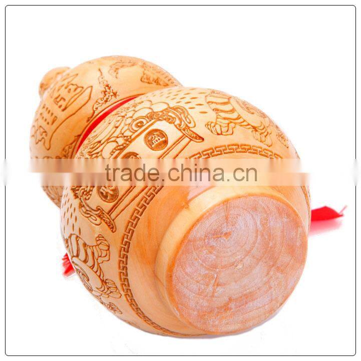 Peach wooden carved Wu Lou-Gourds