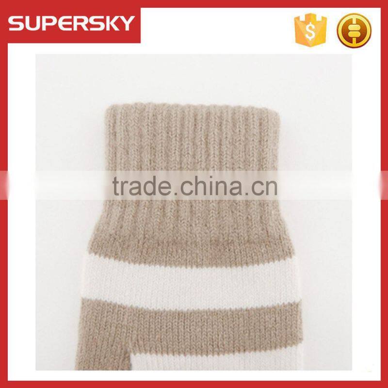 V-355 Stripe stylish crochet winter warmer gloves touch screen gloves magic golves for mobile phone