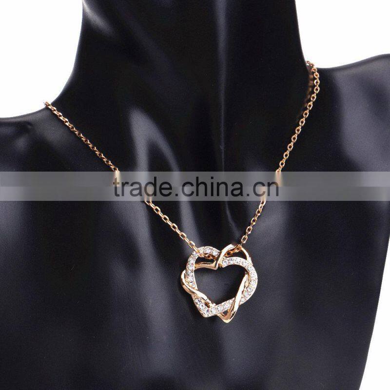 18k women fashion gold heart necklace designs girls high quality 2015