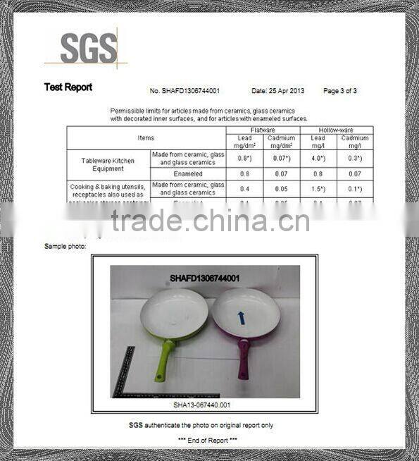 diamond coating frypan with soft touch handle