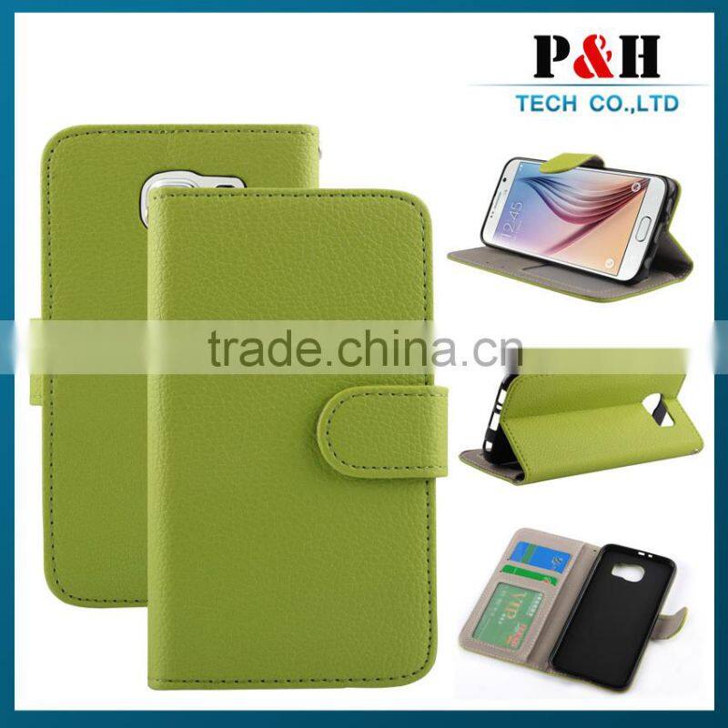 high quality leather cover case for samsung galaxy s6 case for samsung galaxy s6 leather case