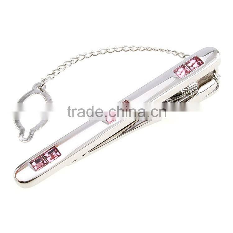 simple rhinestone metal mens tie set aceessories