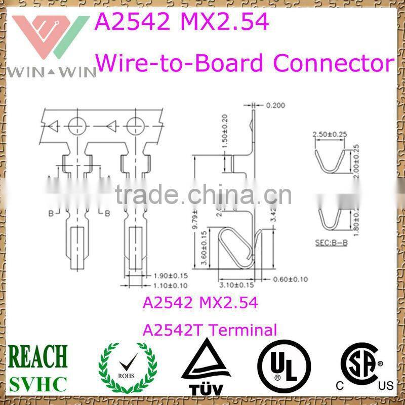 2.54mm Pitch A2542 MX2.54 Electronic Wire to Board Connector
