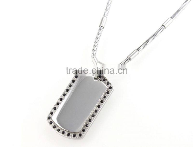 big pendant with black crystal stone high pilish stainless steel pendant for men