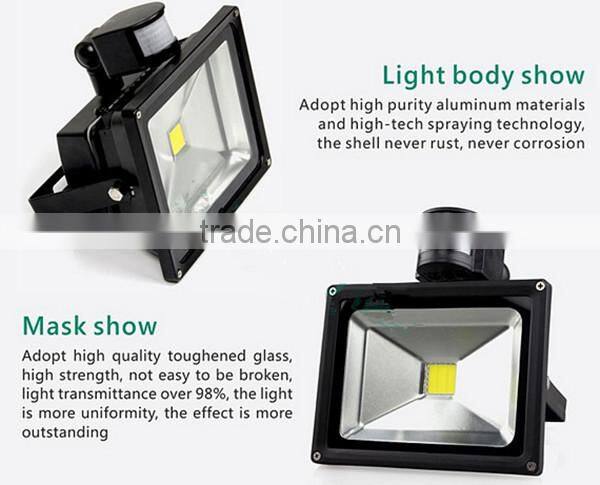 High brightless lower power warm white LED Floodlight with PIR Sensor 10W SAA