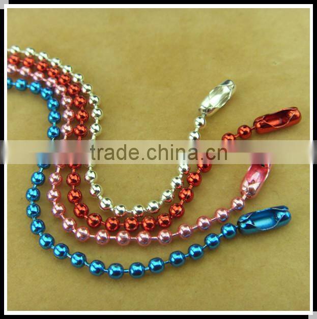 colorful ball chain necklace with connector
