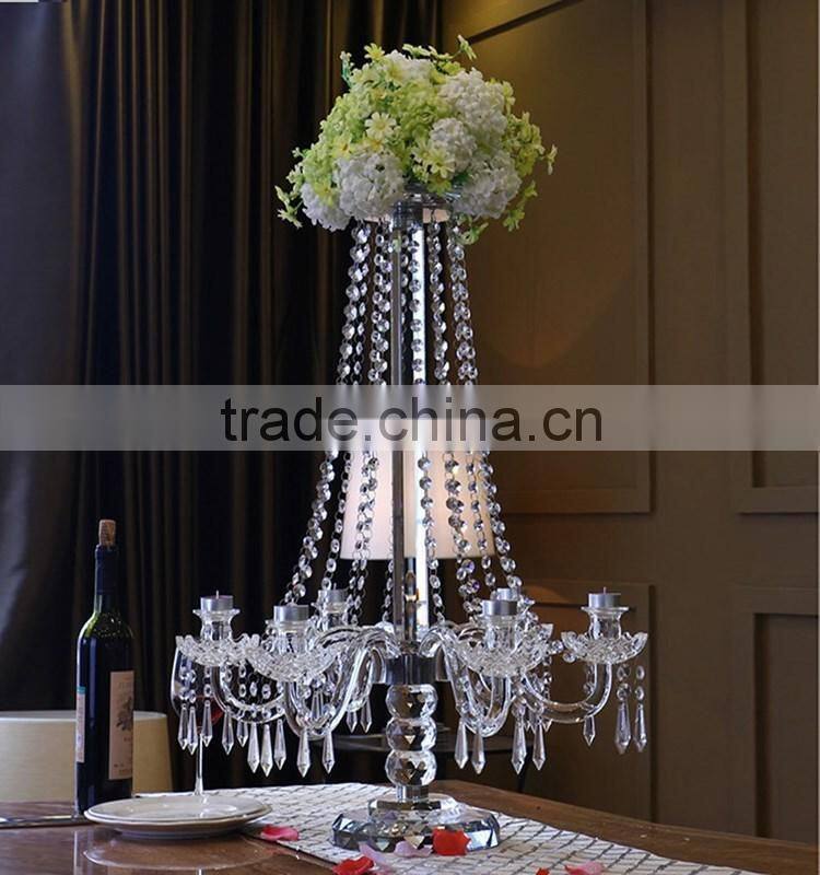 2016 birthday decoration wholesale candlestick holder wedding crystal