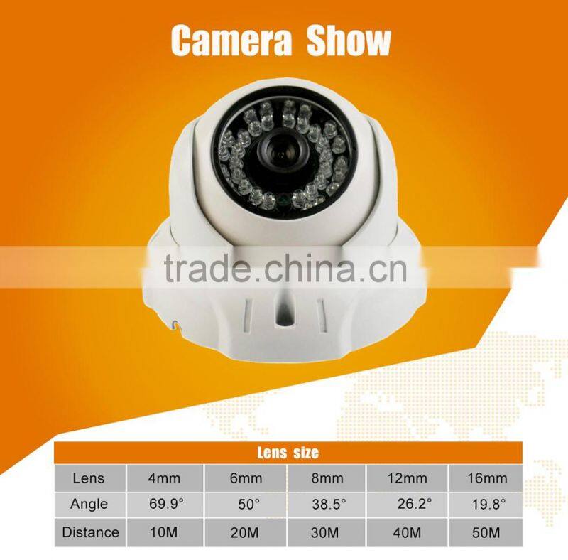 AHD camera 1.0mp 3.6/4/6mm ir distance 30m from factory metal indoor camera