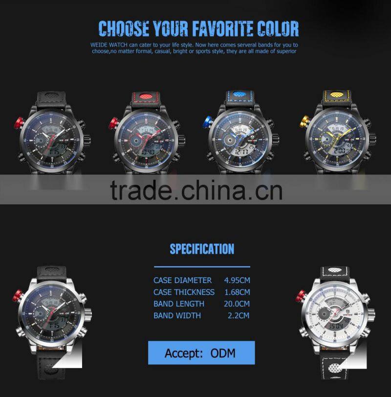 Weide quartz stainless steel watch water resistant watches made in china men's watches