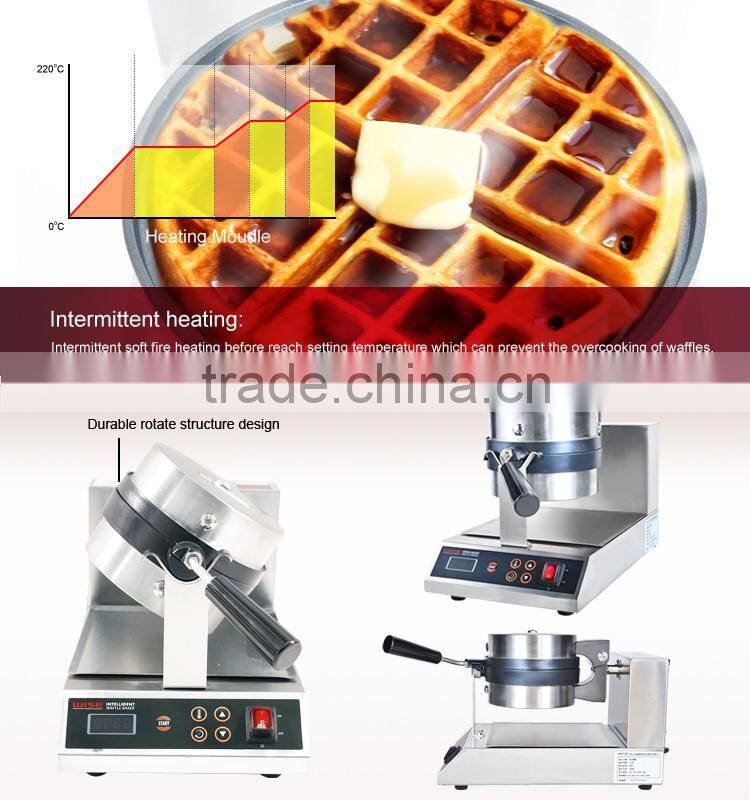 Commercial Intelligent Digital Cast Iron Thick Waffle Baker for Coffee Shop