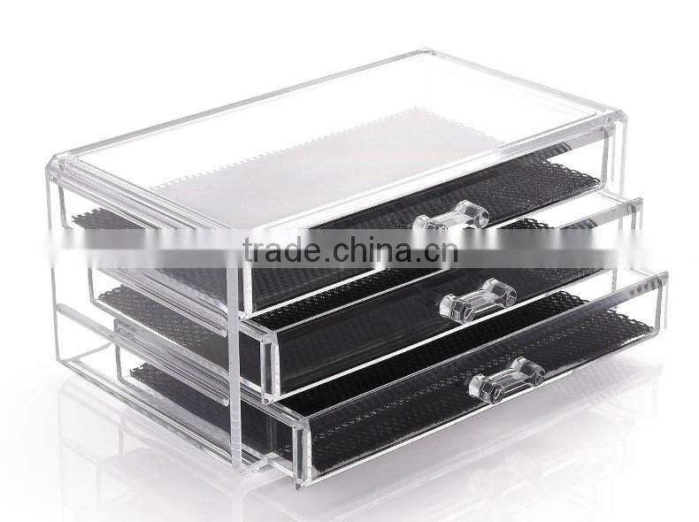 C42 1 Piece High Quality Crystal Cosmetic Organizer Makeup Jewelry Lipstick Brush Insert Holder Display Box