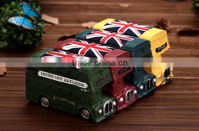London Bus Natural Resins Piggy Bank