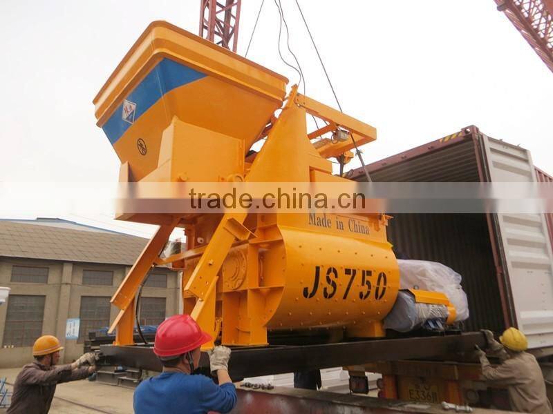 twin shaft concrete mixer,JS750 even shaft concrete mixer