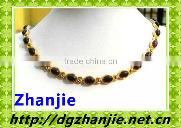 Ladies hot gemstone staniless steel necklace for wholesale #22002