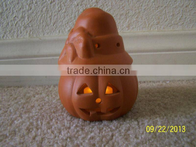 halloween and thanksgiving decor ceramic pumpkin tealight holder