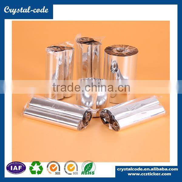 The big and small colored printed thermal robbon rolls used on Zebra printer