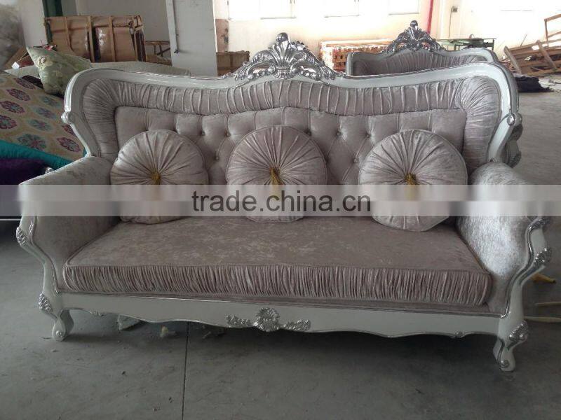modern France wooden fabric sofa set living room design