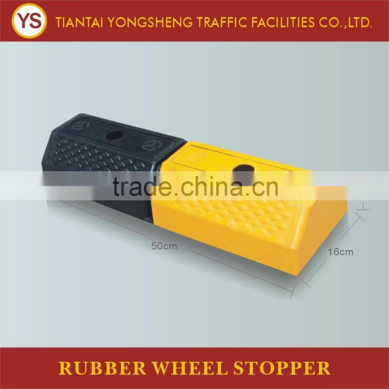 Black Rubber with Yellow Reflective Tape Car Wheel Stoppers