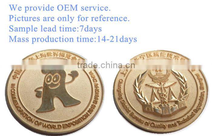 2014 gold plating custom metal coin with letters