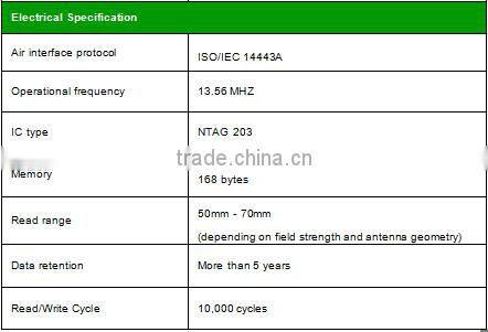 Custom Label for nfc RFID Tag RFID Label NFC inlay